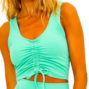 New Beach Riot Tyra Bra in Jade Sky